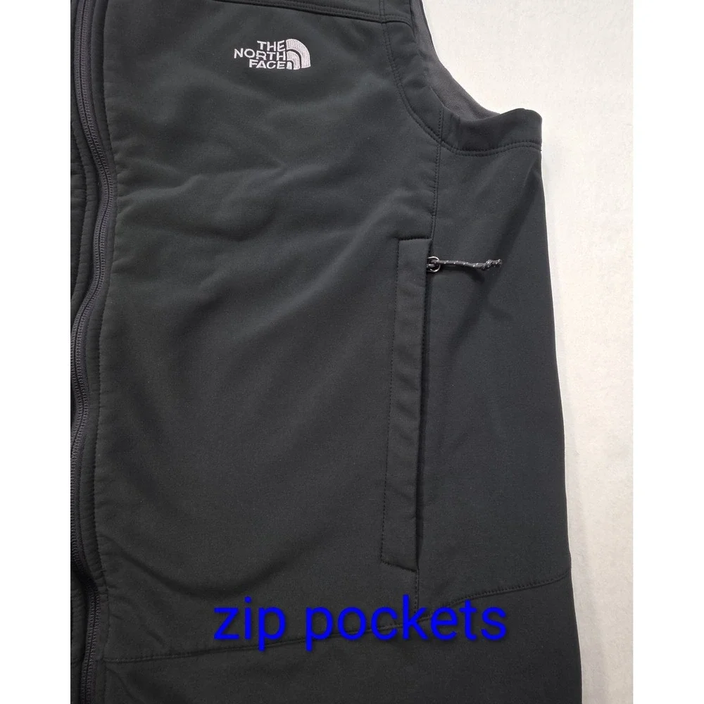 The North Face Apex Softshell Vest Mens XL Black White Wind H2O Resistant